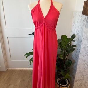 Pink halter dress/ swim cover up